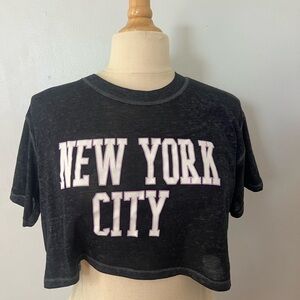New York City Black Crop Top